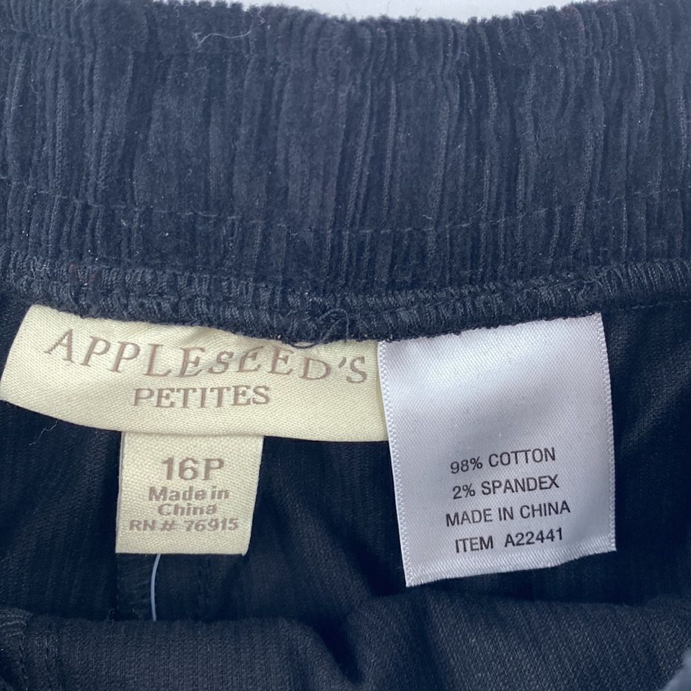 3For$20 Appleseed's Corduroy Black Pants size 16 Petite - Picture 5 of 6